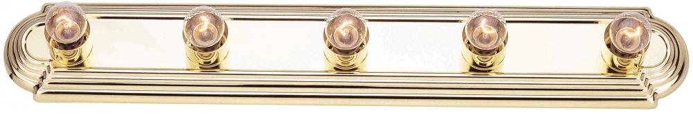 Five Light Polished Brass Vanity