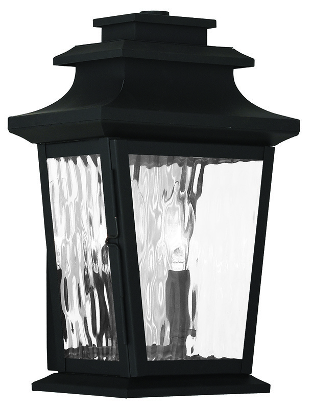 2 Light Black Outdoor Wall Lantern