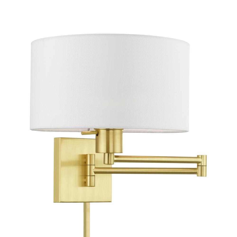 1 Light Satin Brass Swing Arm Wall Lamp