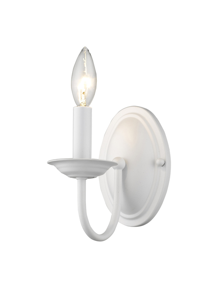 1 Light White Wall Sconce