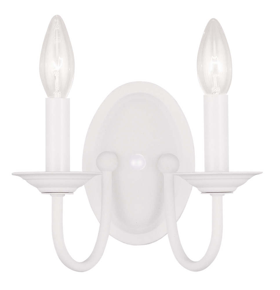 2 Light White Wall Sconce