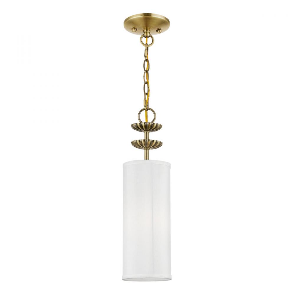 1 Light Antique Brass Mini Pendant
