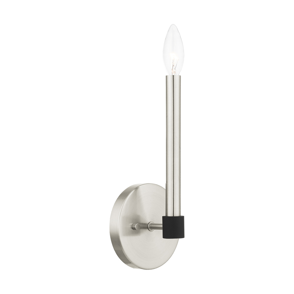 1 Lt Brushed Nickel Wall Sconce