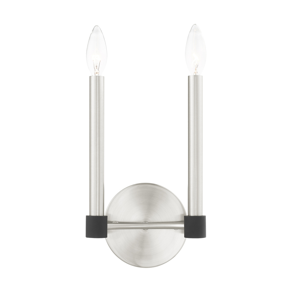 2 Lt Brushed Nickel Wall Sconce