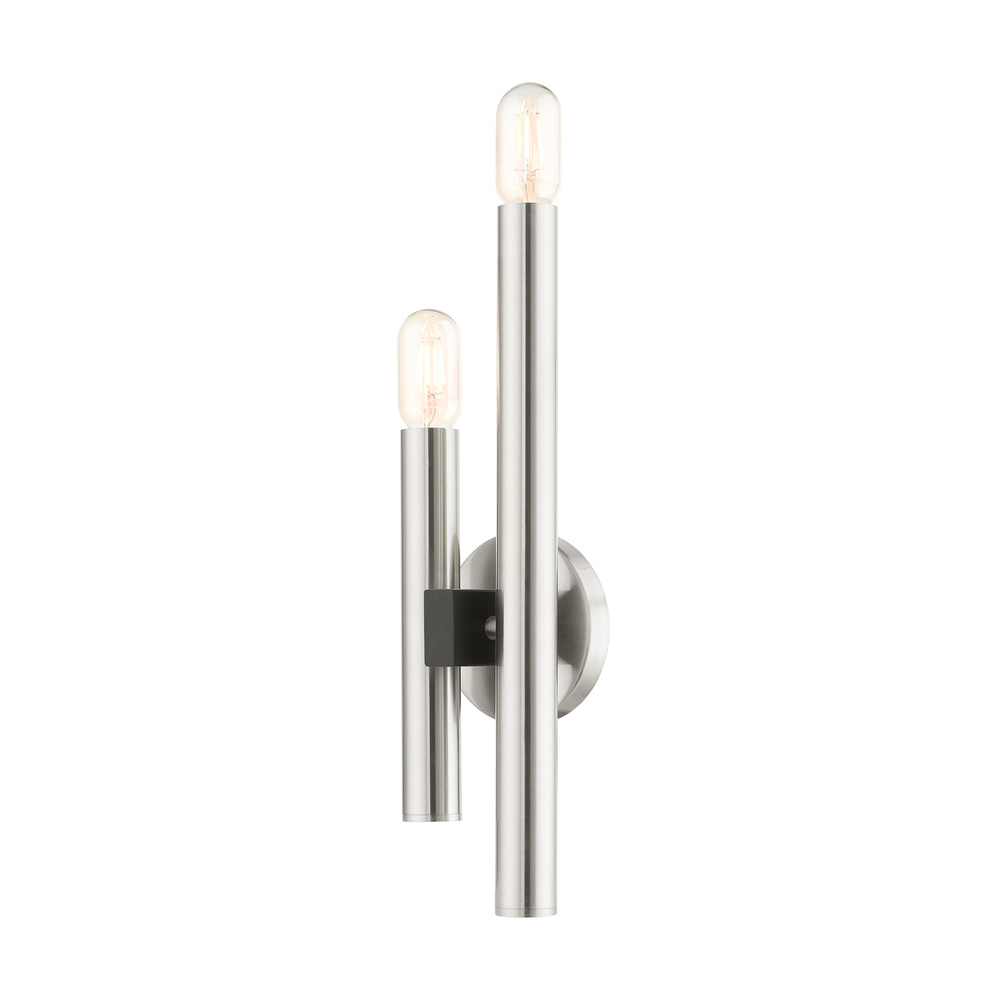 2 Lt Brushed Nickel ADA Double Sconce