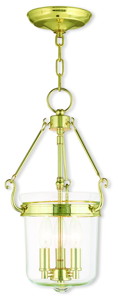 3 Light Polished Brass Pendant
