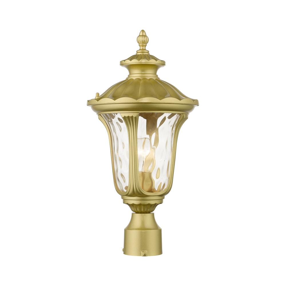 1 Light Soft Gold Outdoor Medium Post Top Lantern