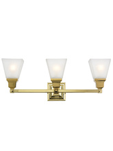 Livex Lighting 1033-02 - 3 Light Polished Brass Bath Light