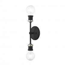 Livex Lighting 14422-04 - 2 Light Black with Brushed Nickel Accents ADA Vanity Sconce