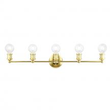 Livex Lighting 14425-02 - 5 Light Polished Brass ADA Large Vanity Sconce