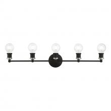 Livex Lighting 14425-04 - 5 Light Black with Brushed Nickel Accents ADA Large Vanity Sconce
