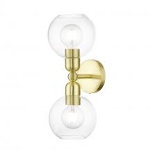 Livex Lighting 16972-12 - 2 Light Satin Brass Sphere Vanity Sconce