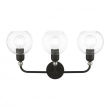 Livex Lighting 16973-04 - 3 Light Black with Brushed Nickel Accents Sphere Vanity Sconce