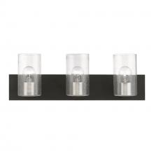 Livex Lighting 18473-04 - 3 Light Black with Brushed Nickel Accents Vanity Sconce