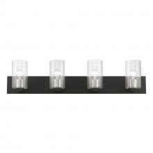 Livex Lighting 18474-04 - 4 Light Black with Brushed Nickel Accents Large Vanity Sconce