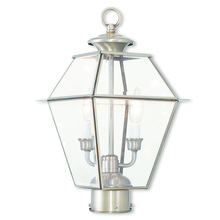 Livex Lighting 2284-91 - 2 Light Brushed Nickel Post-Top Lantern