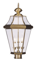 Livex Lighting 2364-01 - 3 Light AB Outdoor Post Lantern