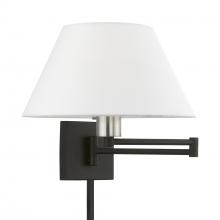 Livex Lighting 40039-04 - 1 Light Black with Brushed Nickel Accent Swing Arm Wall Lamp