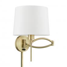Livex Lighting 40044-01 - 1 Light Antique Brass Swing Arm Wall Lamp