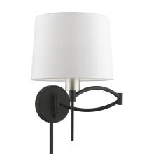Livex Lighting 40044-04 - 1 Light Black with Brushed Nickel Accent Swing Arm Wall Lamp