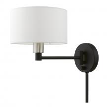 Livex Lighting 40080-04 - 1 Light Black with Brushed Nickel Accent Swing Arm Wall Lamp