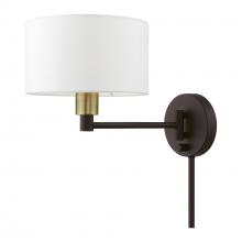 Livex Lighting 40080-07 - 1 Light Bronze with Antique Brass Accent Swing Arm Wall Lamp