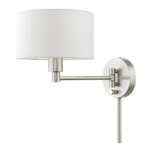 Livex Lighting 40080-91 - 1 Light Brushed Nickel Swing Arm Wall Lamp