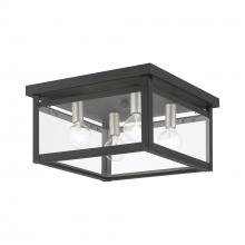  4032-04 - 4 Light Black with Brushed Nickel Finish Candles Square Flush Mount