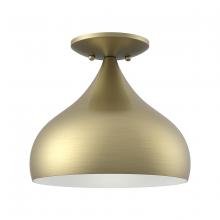 Livex Lighting 40980-01 - 1 Light Antique Brass Semi-Flush Mount
