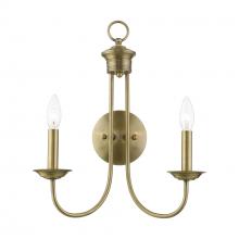 Livex Lighting 42682-01 - 2 Light Antique Brass Double Sconce