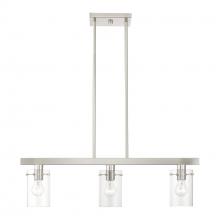  46153-91 - 3 Light Brushed Nickel Linear Chandelier