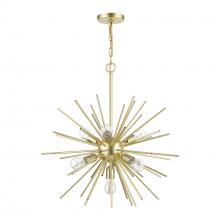 Livex Lighting 46175-33 - 7 Light Soft Gold with Polished Brass Accents Pendant Chandelier