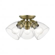 Livex Lighting 46339-01 - 3 Light Antique Brass Semi-Flush