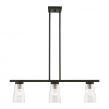  46713-04 - 3 Light Black with Brushed Nickel Accents Linear Chandelier