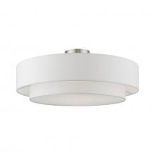 Livex Lighting 47155-91 - 4 Light Brushed Nickel Semi-Flush