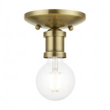 Livex Lighting 47160-01 - 1 Light Antique Brass Single Flush Mount