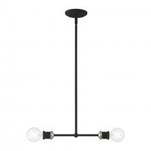 Livex Lighting 47162-04 - 2 Light Black with Brushed Nickel Accents Linear Chandelier