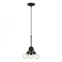 Livex Lighting 47164-04 - 3 Light Black with Brushed Nickel Accents Pendant