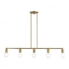 Livex Lighting 47165-01 - 5 Light Antique Brass Large Linear Chandelier