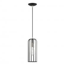 Livex Lighting 49713-04 - 1 Light Black with Brushed Nickel Accents Pendant