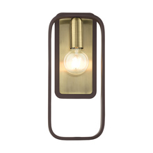 Livex Lighting 49742-07 - 1 Lt Bronze with Antique Brass Accents ADA Single Sconce