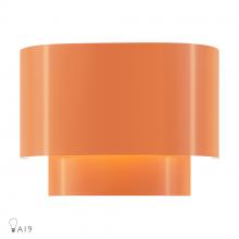  50299-77 - 1 Light Shiny Orange ADA Sconce with Shiny Orange Metal Shade with Shiny White Inside