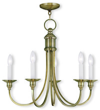Livex Lighting 5145-01 - 5 Light Antique Brass Chandelier