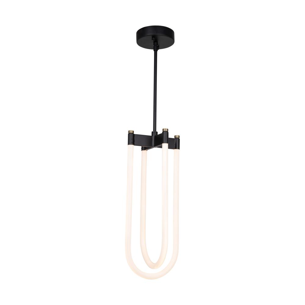 Cascata Collection 2-Light Pendant Black and Brushed Brass