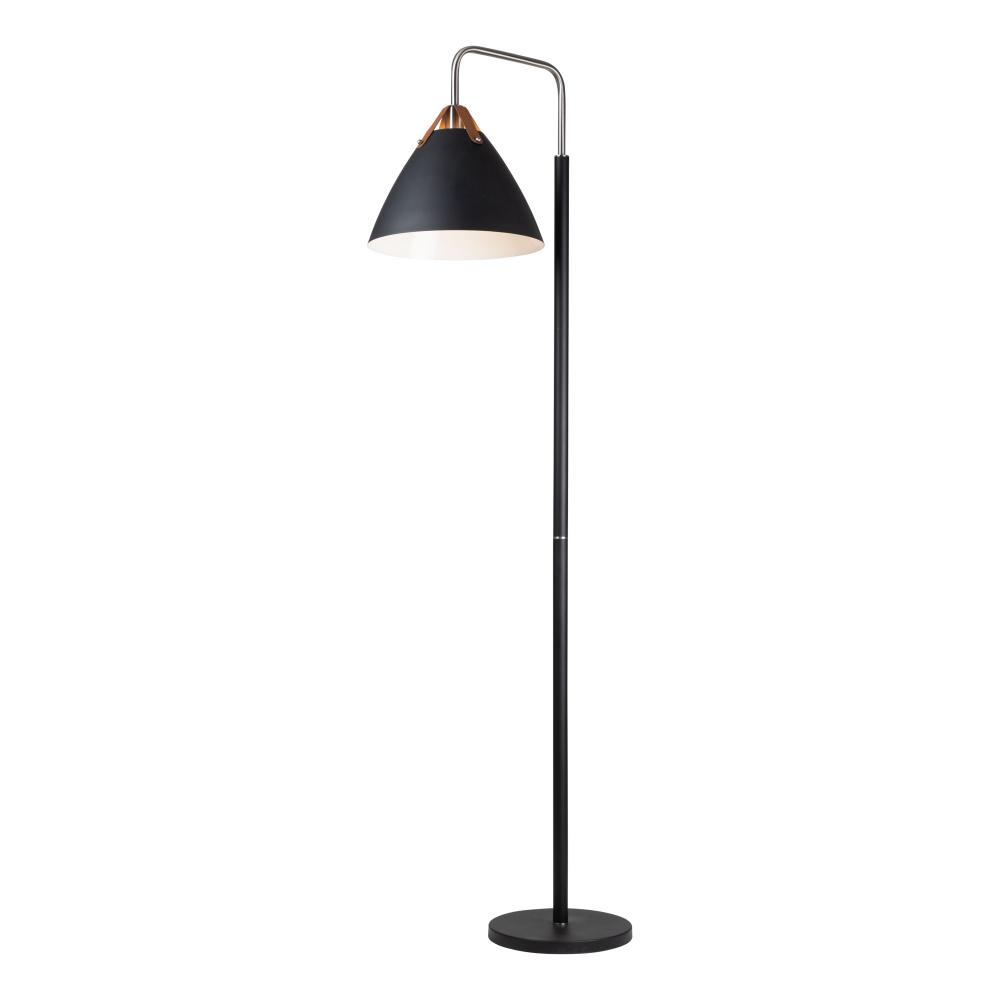 Tote Collection Floor Lamp, Black & Brass