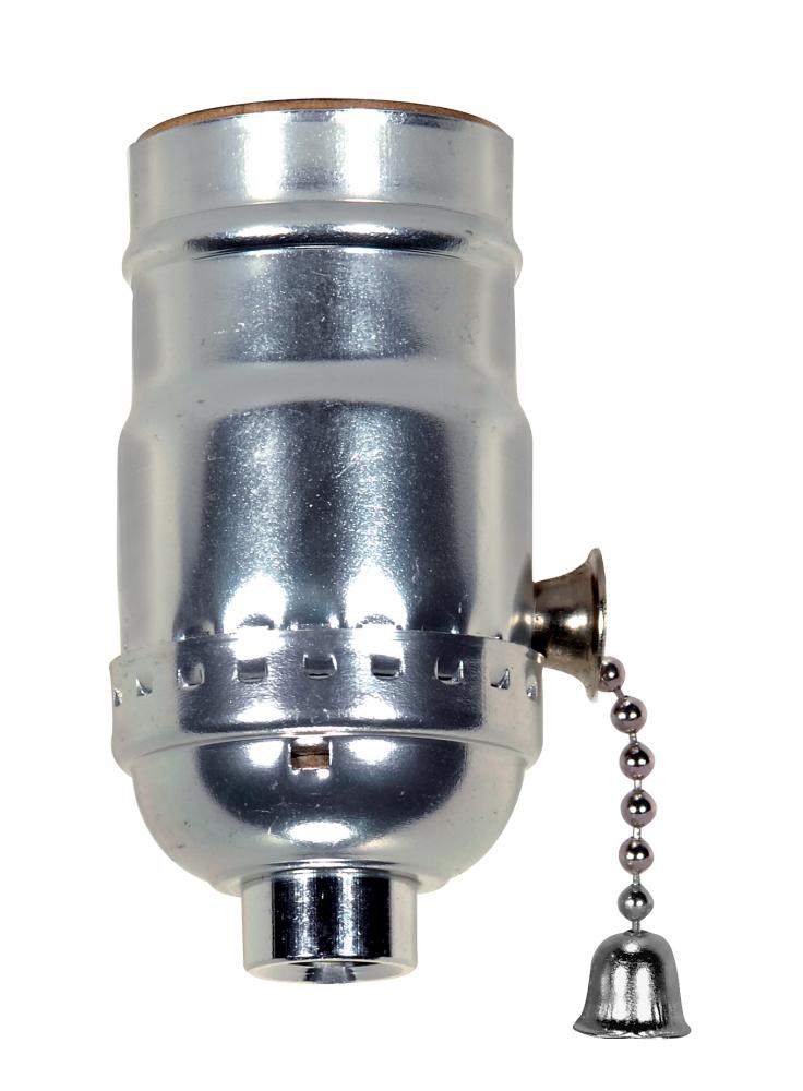 On-Off Pull Chain Socket; 1/8 IPS; Aluminum; Nickel Finish; 660W; 250V