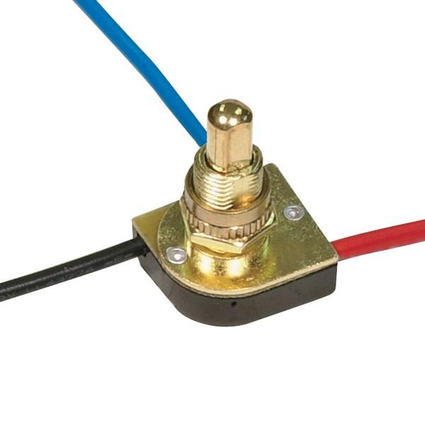 3-Way Metal Push Switch; 3/8" Metal Bushing; 2 Circuit; 4 Position (L-1, L-2, L1-2, Off);
