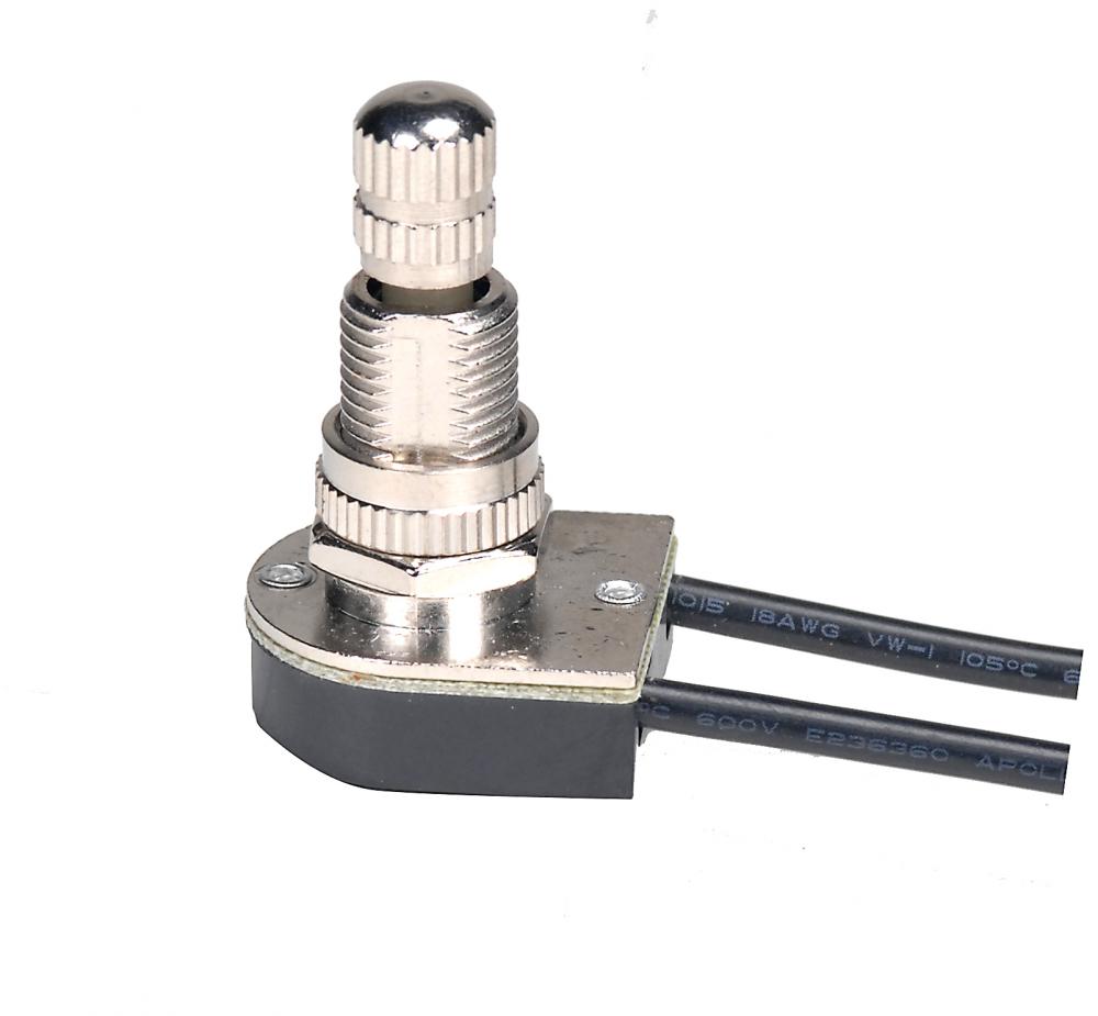 On-Off Metal Rotary Switch; 5/8" Metal Bushing; Single Circuit; 6A-125V, 3A-250V Rating; Nickel