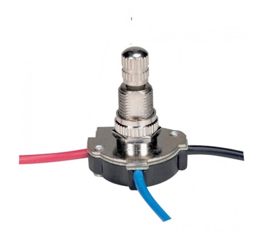 3-Way Metal Rotary Switch, Metal Bushing, 2 Circuit, 4 Position(L-1, L-2, L1-2, Off). Rated: