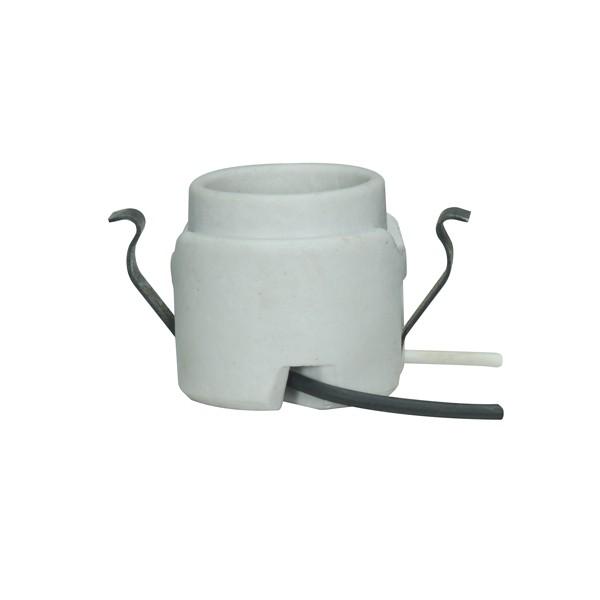 Keyless Porcelain Socket With Rim And Double Snap-In Clip; 28" AWM B/W 150C Leads; CSSNP Screw